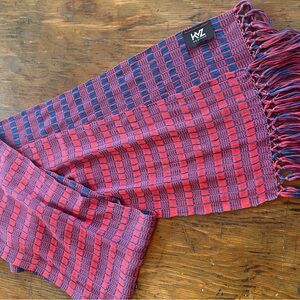 Red and Blue Woven Scarf